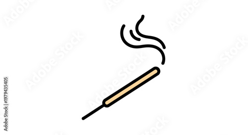 Cigarette with smoke rising slowly.