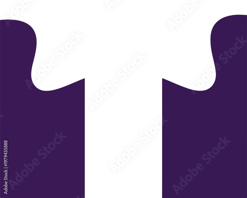 Two Interlocking Dark Purple Puzzle Pieces.