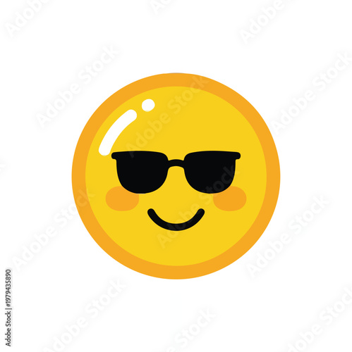 Smiling face with sunglasses emoji.