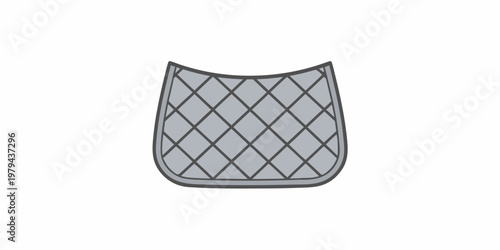 Illustration of a gray quilted saddle pad with a diamond pattern