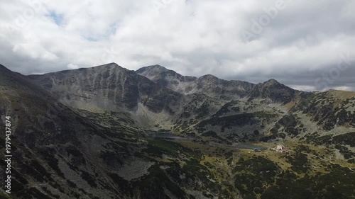 Cinematic Aerial of Rila National Park Mountains in Autumn, Bulgaria