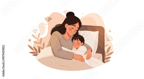 Loving mother and daughter sharing a tender moment on international mothers day in a cozy family setting