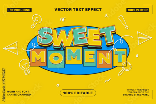 Sweet Moment 3D Editable Vector Text Effect