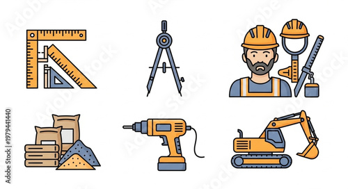 Construction worker with tools.