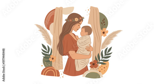 Lovely mother and daughter embracing on International Mothers Day with a warm family moment