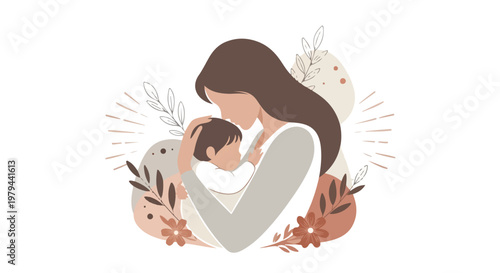 Lovely mother and daughter embracing on International Mothers Day with a warm family feeling