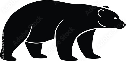 Black bear animal vector icon