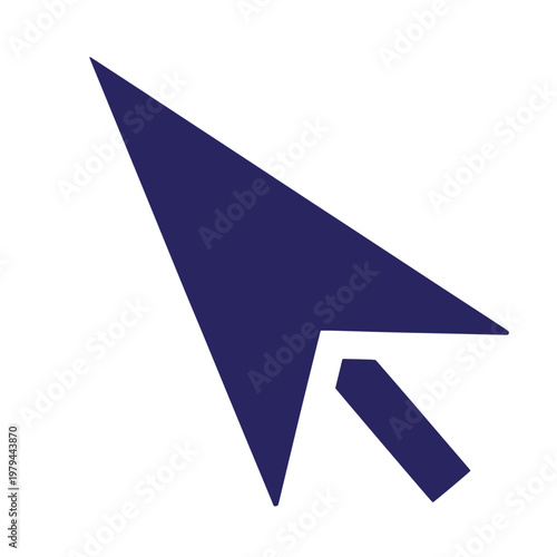 Dark blue paper airplane pointing upwards and to the left symbol navigation direction