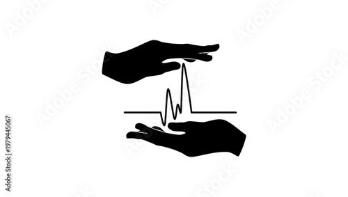 A medical artificial coma, black isolated silhouette