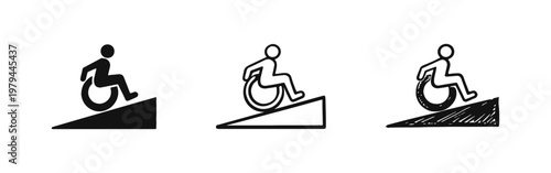 Wheelchair ramp accessibility icon for disabled access and mobility