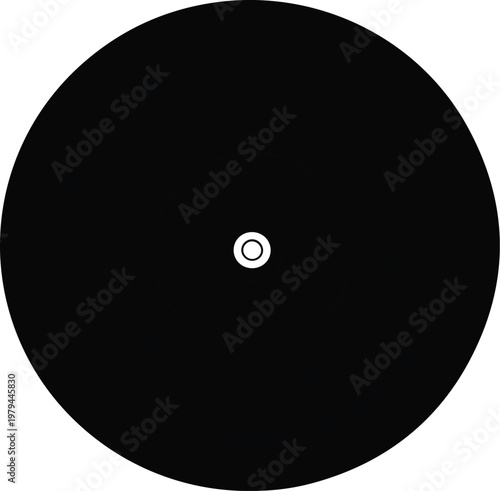 Vinyl Record Disc Closeup View.