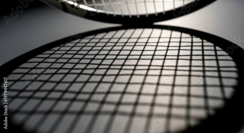 Close-up of Tennis Racket Netting.