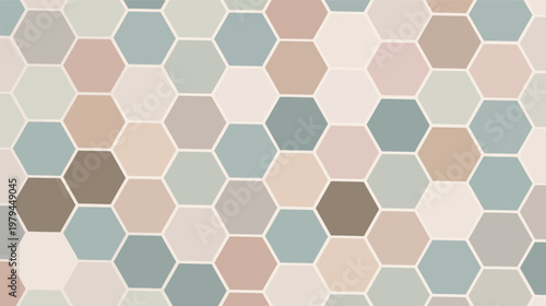 Seamless geometric hex tile flat muted pastels vector pattern illustration abstract background modern minimal design wallpaper texture