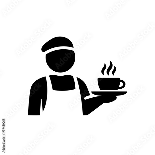 Barista Serving Coffee Icon