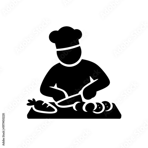 Chef Preparing Food Icon