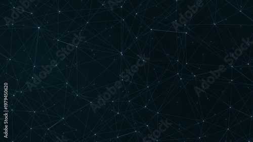 Dark blue triangle plexus low poly network connection web abstract geometric background animation