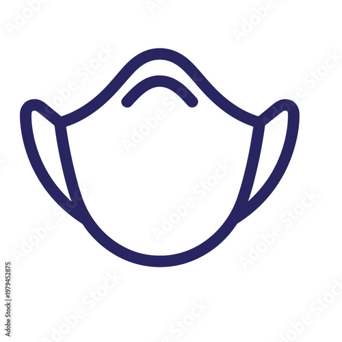 Dark blue face mask simple line mask blue mask line simple protective mask medical mask