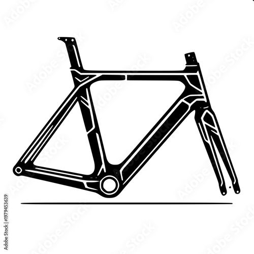 High contrast bicycle parts silhouette graphic