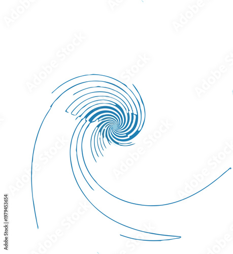 Swirling Blue Wave Design Element.