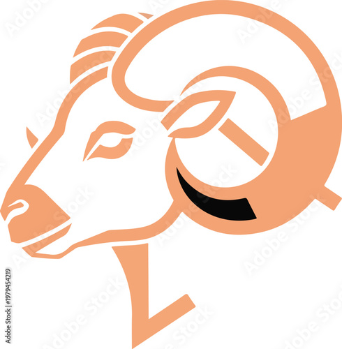 Aries zodiac sign symbol icon.