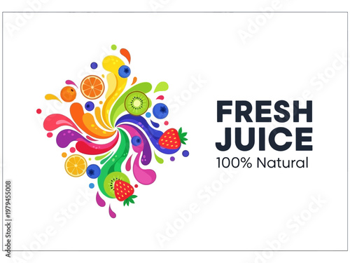 Vibrant Splash of Fresh Fruit Juices - 100% Natural and Refreshing Beverage