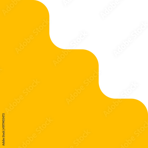 Yellow abstract stairways corner graphic element. Modern colorful geometric shapes vector collection