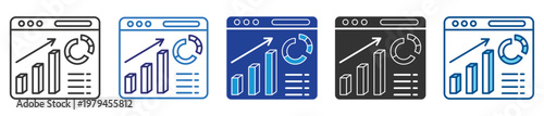 Data report icon set multiple style collection