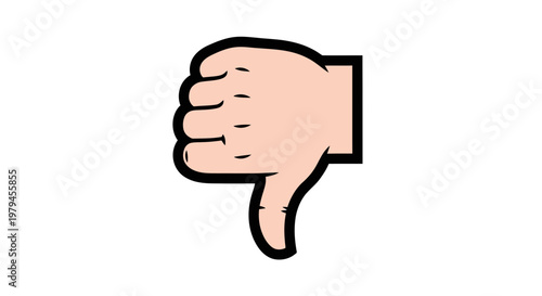 Human hand making a thumbs down gesture, symbol of dislike, disapproval and negative feedback isolated on white background.