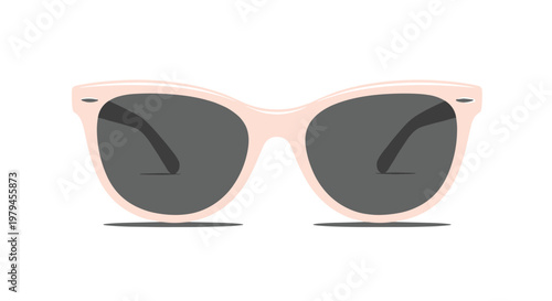 Stylish pink framed sunglasses with dark lenses isolated on a white background reflecting a trendy summer fashion accessory.