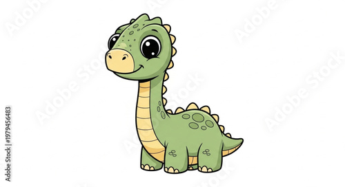 Cute cartoon baby dinosaur illustration.