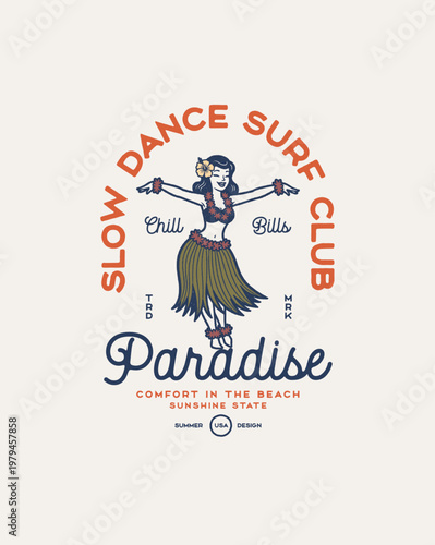 Retro Hula Dancer at Paradise Surf Club.