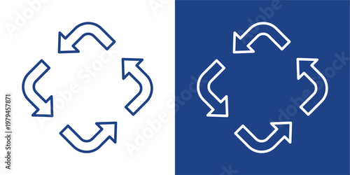 Product Reuse Blue And White Icon Style Collection