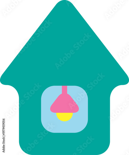 집 주택 등 불빛 전등 심볼 아이콘