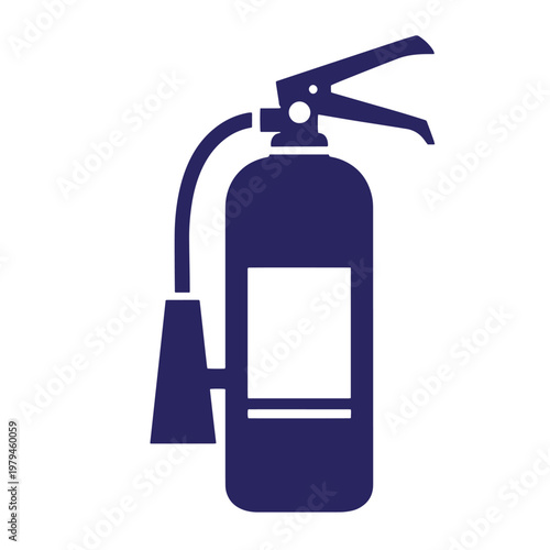 Dark blue fire extinguisher with handle and nozzle safety equipment emergency firefighting
