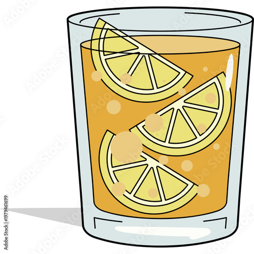 Glass of Fresh Lemonade Illustration