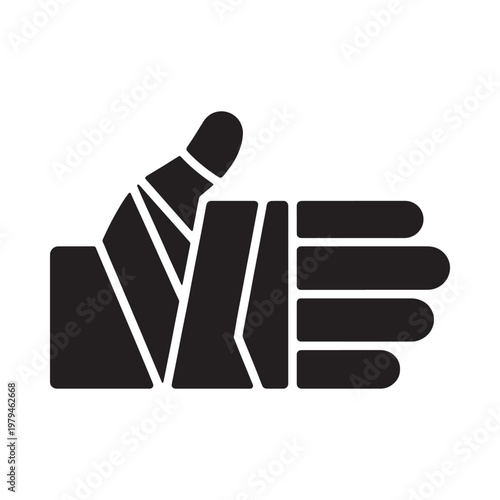 A black silhouette of a hand giving a thumbs up gesture