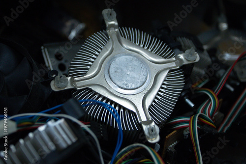 close up of computer motherboard