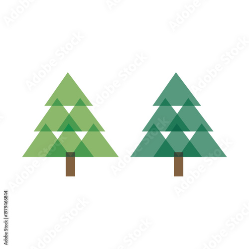 三角の木のイラスト素材2種