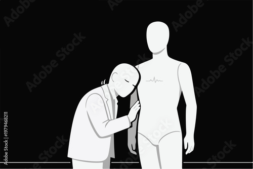 Consumer Insight Discovery Concept with Analyst Listening for Hidden Needs Representing Behavioral Understanding and Market Intelligence Illustration