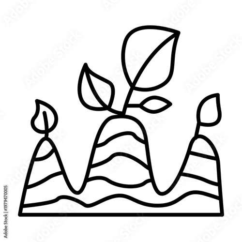 Soil Aeration Gardening Tool Icon Set