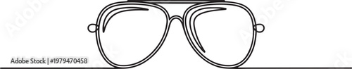 Stylish sunglasses One line draw graphic design vector