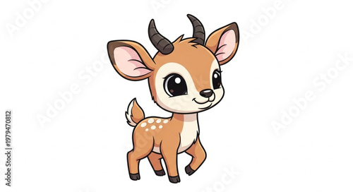 Cute Cartoon Deer Illustration.