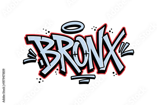 Vibrant Bronx graffiti art with urban street style lettering des