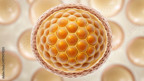 Fat storage triglyceride cell biology molecule lipid energy structure close up microscopic organic science health nutrition biology anatomy