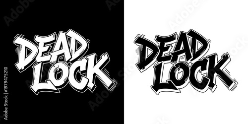 Dead Lock Graffiti Style Text Logo Design.