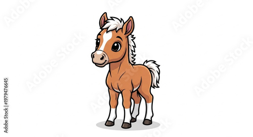 Cute cartoon horse illustration.