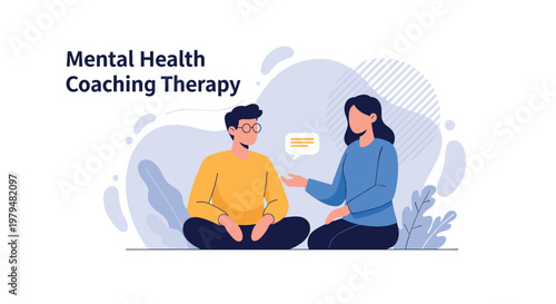 Professional female therapist having a conversation with a man sitting on the floor during a mental health coaching session.