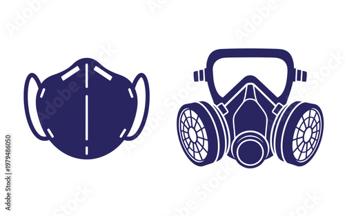 Dark blue of a surgical face mask and a respirator mask surgical mask gas mask protective gear