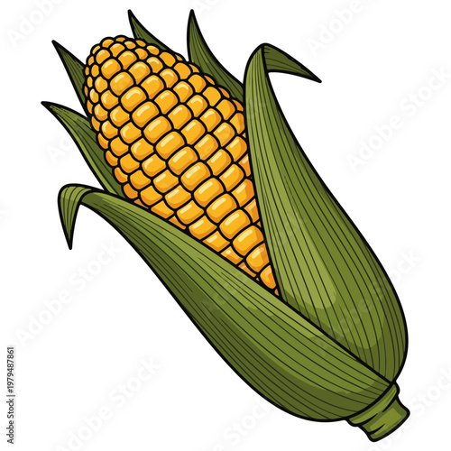 cartoon ear of corn vector illustration design