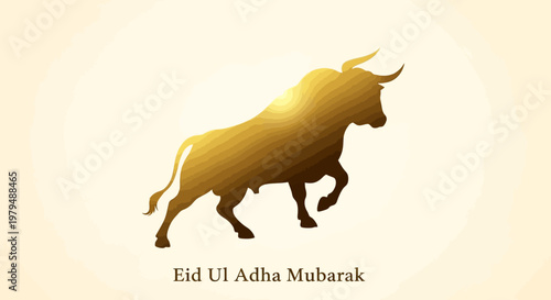 Eid al-Adha Mubarak Greeting with Mosque and Sheep Illustration